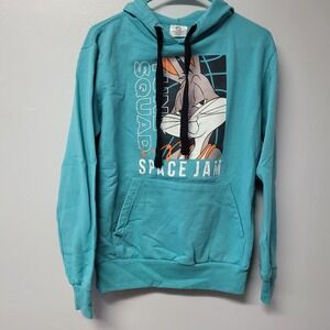 Space Jam A New Legacy Tune Squad Bugs Bunny Teal Hoodie Sweatshirt Adult Size S